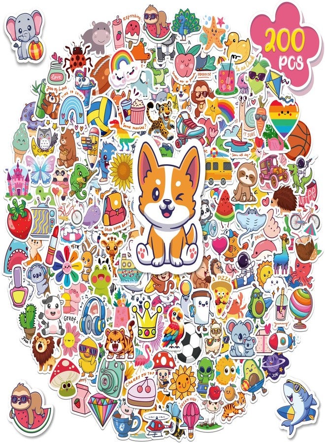 ALODNY 200 PCS Water Bottle Stickers for Kids Cute Sticker,Waterproof Vinyl Stickers for Water Bottles laptops,Kawaii Stickers for Kids Classroom Prize Boys Girls Teens - Image 1